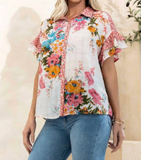 Oddi - Tiered Ruffle Sleeve Blouse