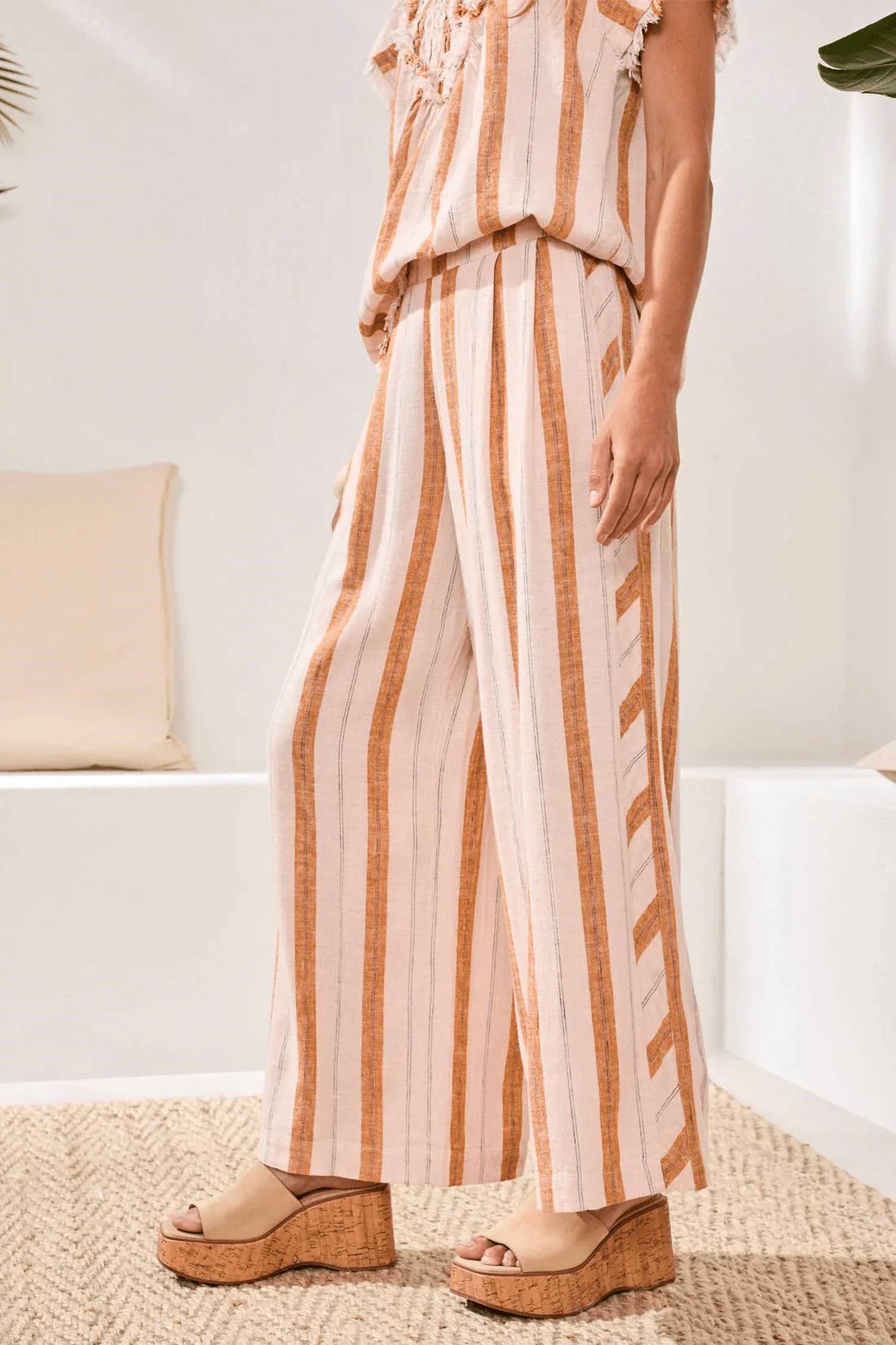 Tribal - Pull-on Flowy Wide-leg Pants
