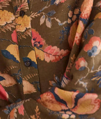 HUNTER BELL Clarke Button Down Shirt in olive floral - women's shirt - alternate view