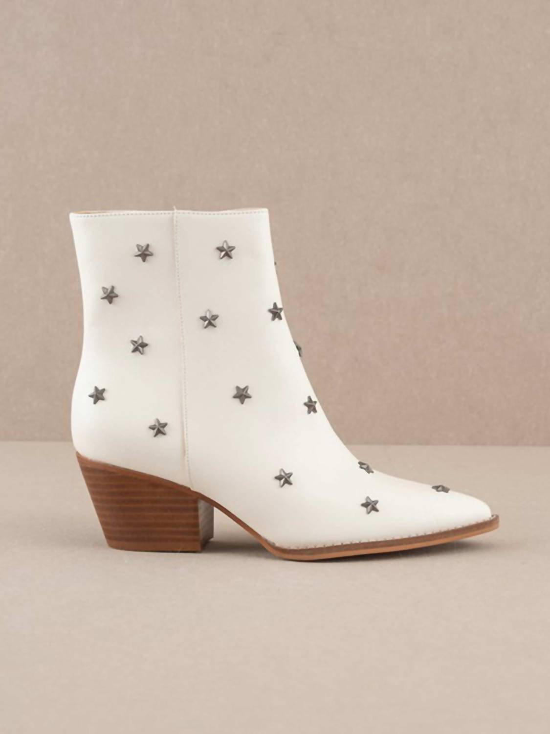 OASIS SOCIETY Women's Ivana Star Studded Booties in white - women's shoe
