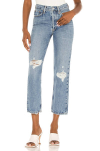AGOLDE Women's Lana Crop Midrise Vintage Straight Jeans in cornerstone - women's jeans