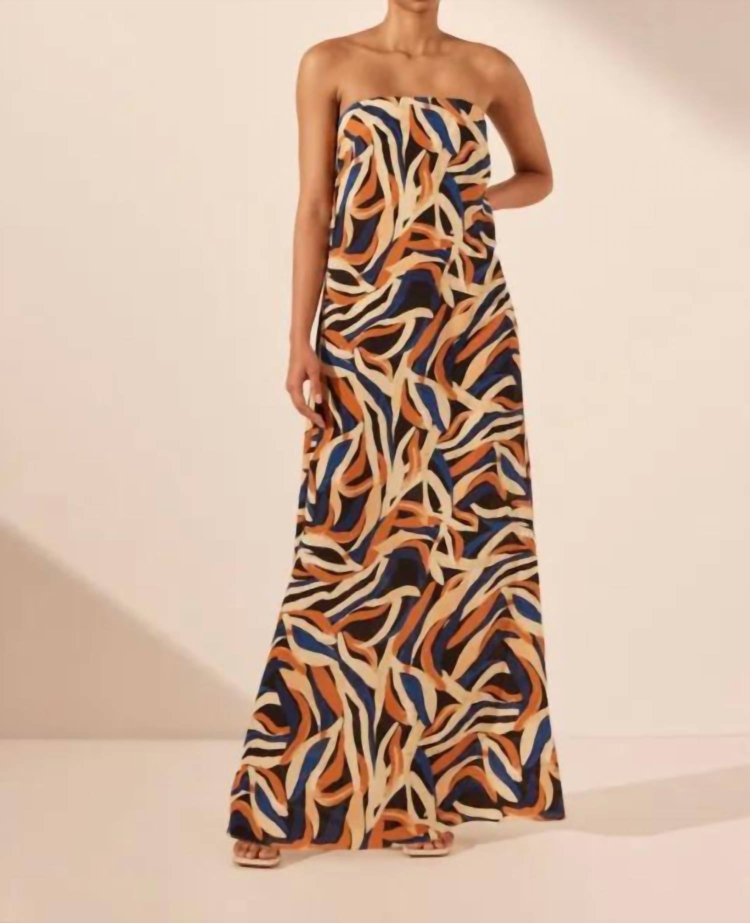 Shona Joy - Palma Silk Strapless Column Maxi Dress