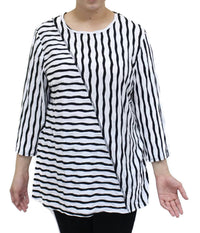 N Touch - Women's Wavy Stripe Top