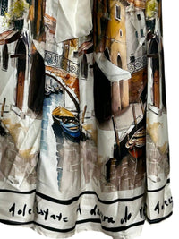 Oz - Women's Silk Scenery Skirt With Belt