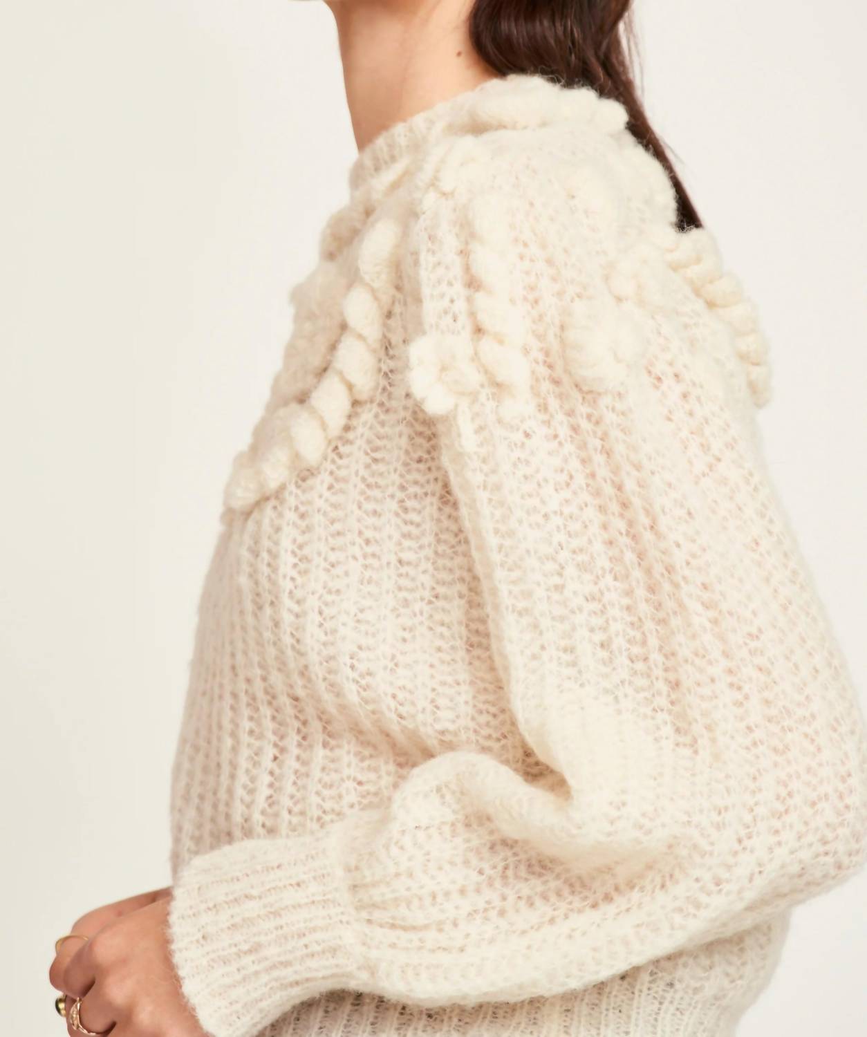 Mirth Moritz Embroidered Pullover Sweater in alabaster 1 - women's sweater - view 5