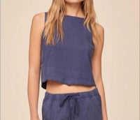Bella Dahl - Sleeveless Boat Neck Split Back Tank