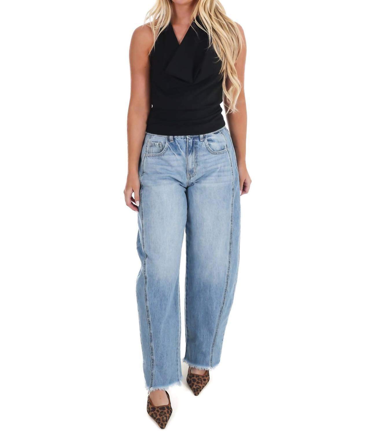 LE LIS Party On Halter Top in black - women's blouse - alternate view