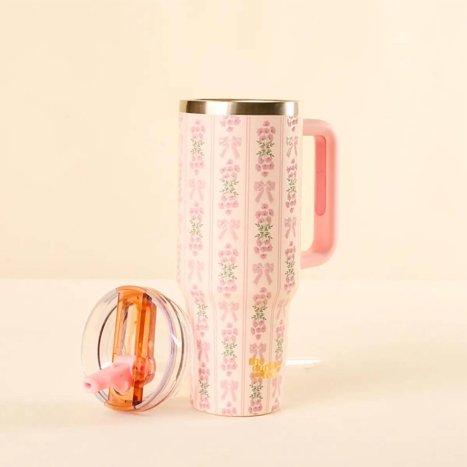 The Darling Effect - Pastel Bow Floral Tumbler - 40 Oz
