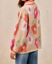 Bibi - Flower Printed V Neck Banded Top