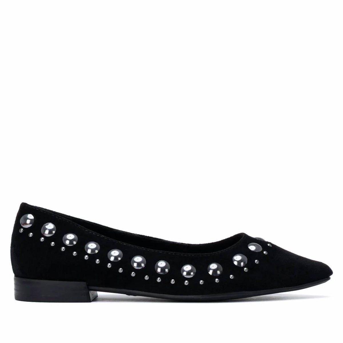 Xti - Women's Studded Suede Ballet Flat Shoes