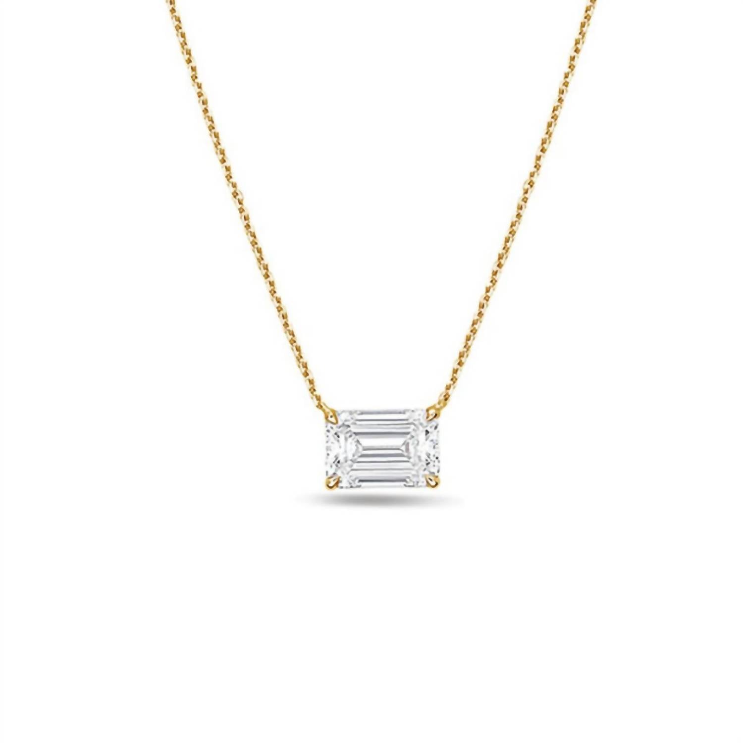 Diana M Jewels - Women's Emerald East West Diamond Pendant (15.00 Cts)