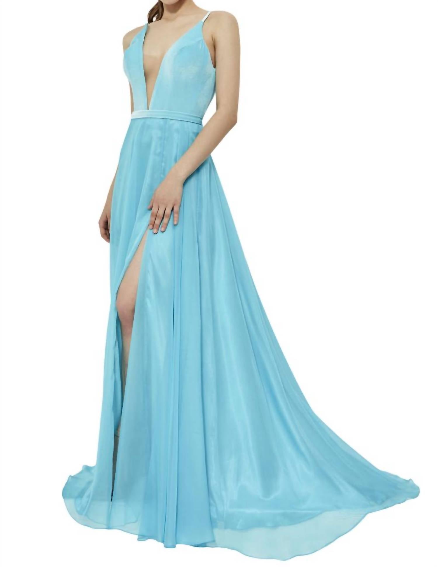 Angela & Alison - High-Slit Prom Dress