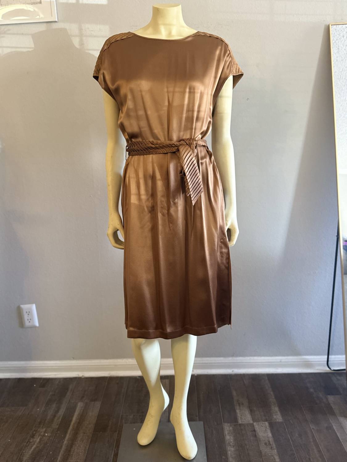 DiOMi Women's Casual Midi Dress in copper - women's dress
