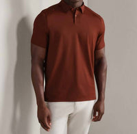 RHONE Commuter Short Sleeve Polo in cinnamon red - men's shirt