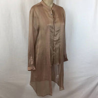 Zeuselen - Sheer Long Sleeve Tuxedo Tail Blouse