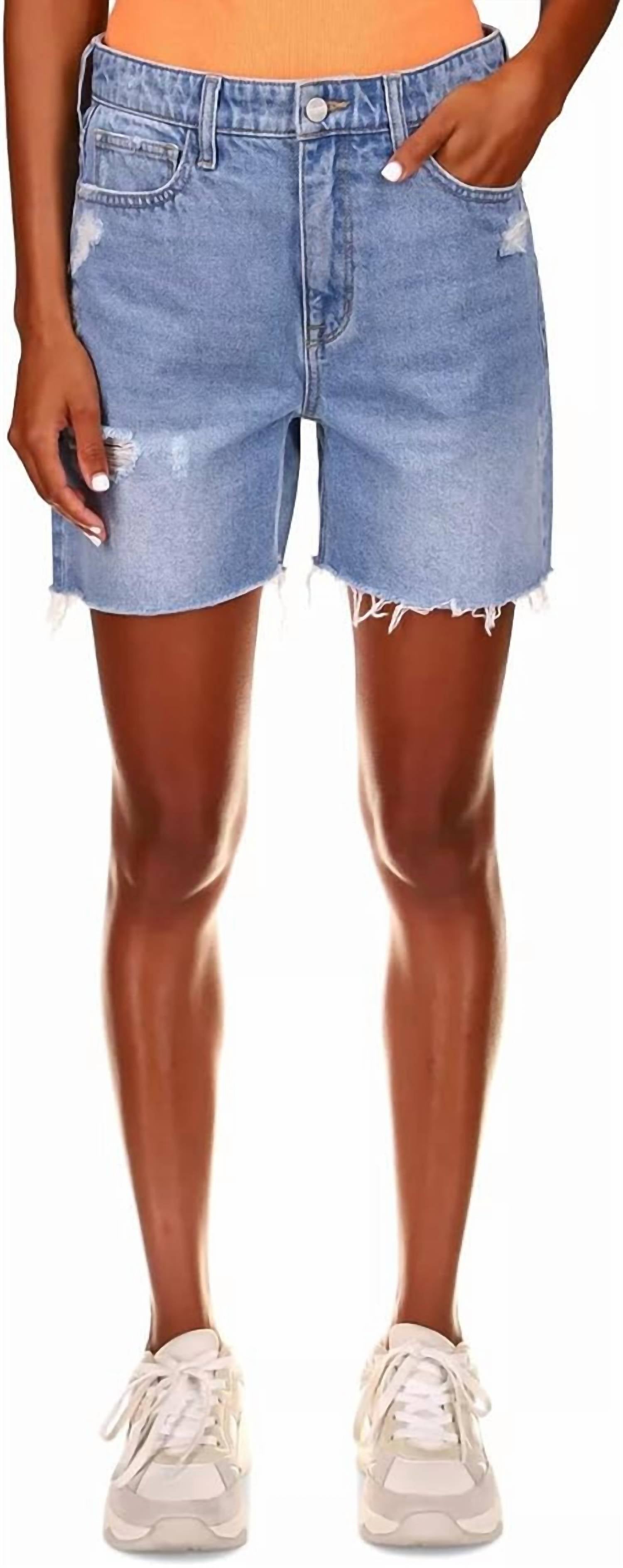 Sanctuary - Women’s Sidewalk Destructed Cut-hem Rigid Denim Jean Short