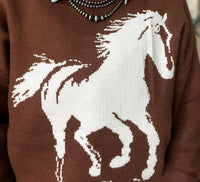 Mainstrip The Brave Horse Sweater in brown - women's sweater - alternate view