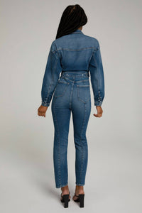 GOOD AMERICAN Committed To Fit Jumpsuit in blue - women's pants - alternate view