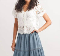 Papillon - Floral Crochet Crop Cardigan