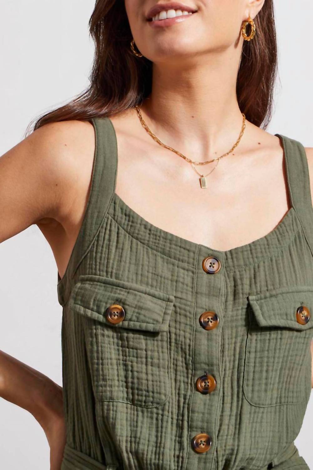 Tribal - Button Front Jumpsuit