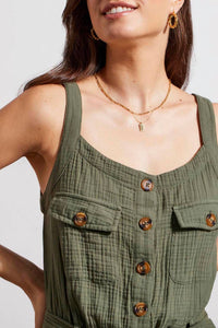 Tribal - Cotton Button Front Jumpsuit