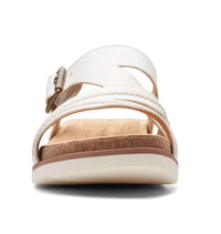 Clarks Women's Brynn Hope Flat Sandal in white leather - women's sandal - view 4
