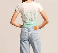 Ed Hardy Deviled Dice Baby Cropped T-shirt in ivory - women's shirt - alternate view