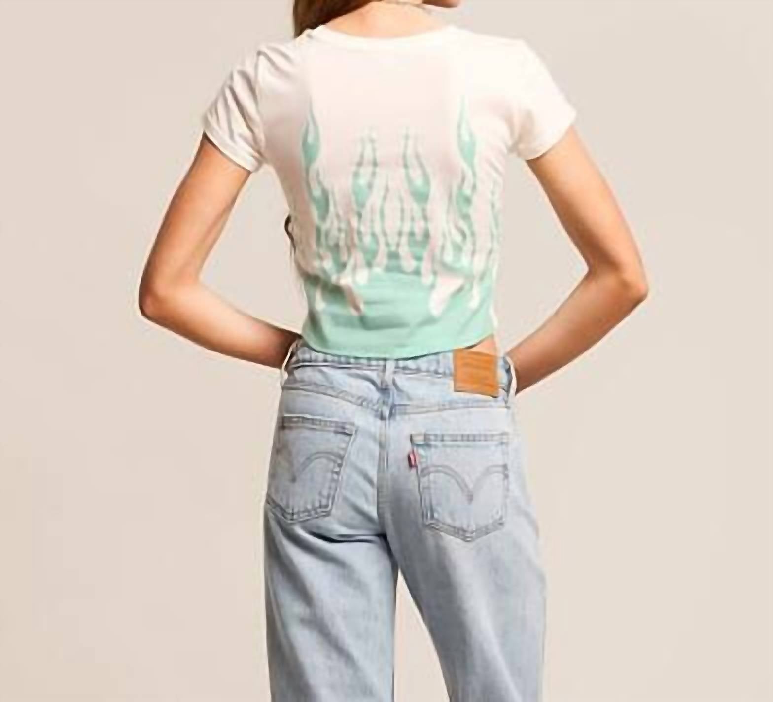 Ed Hardy Deviled Dice Baby Cropped T-shirt in ivory - women's shirt - alternate view
