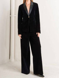 Flying Tomato - Velvet Blazer With Satin Collar