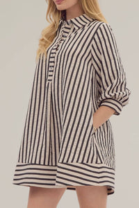 Entro - Striped Seersucker Mini Dress