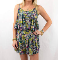 KORI Tropical Shorts And Tank Set in multi - women's tank top