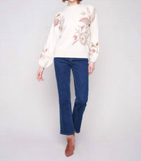 Charlie B - Mock Neck Sweater With Placed Print