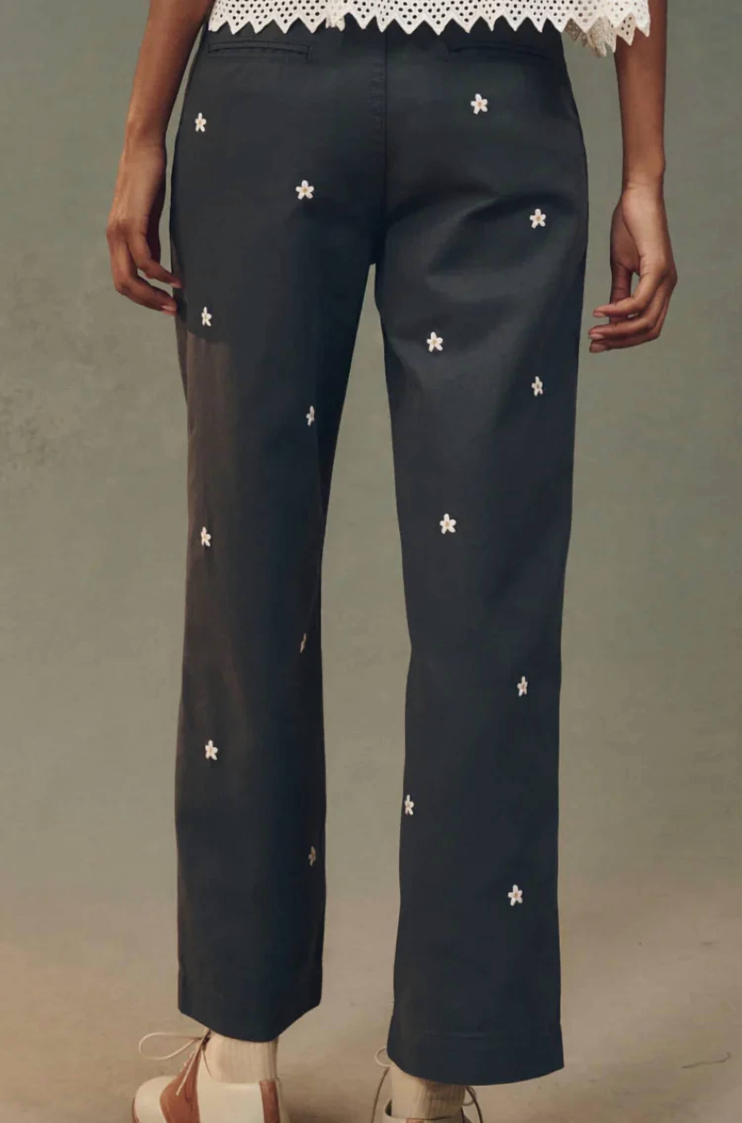 The Great. - Garage Pants With Daisy Embroidery
