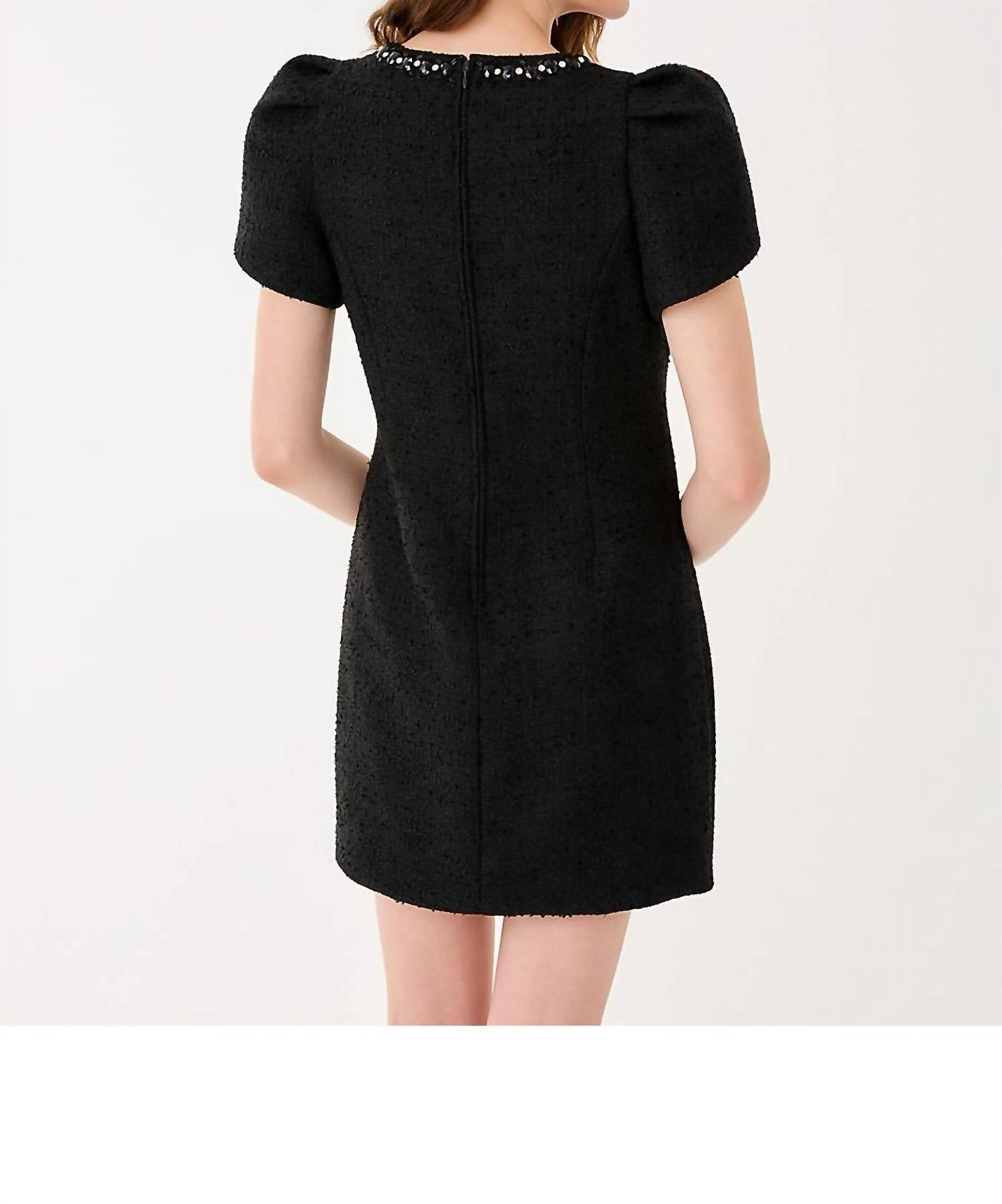 Lilly Pulitzer Emmylou Boucle Dress in noir chic chick boucle - women's dress - detail view