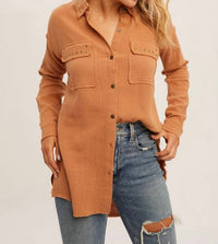 Hem & Thread - Brad Effect Button Up Blouse