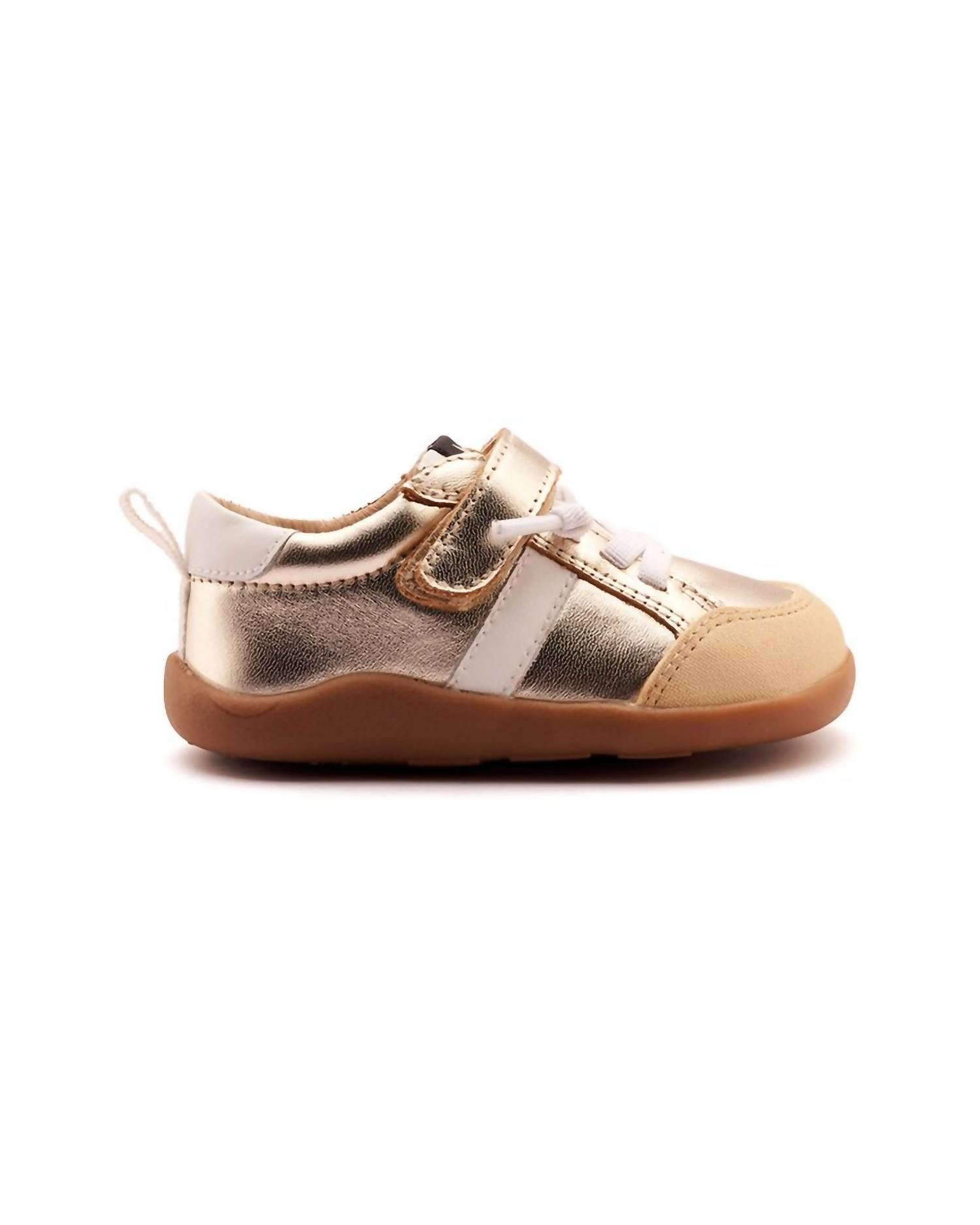 OLDSOLES Kid's Retro Ground Casual Sneaker in gold snow - kids' sneaker