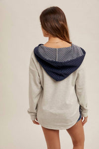 Hem & Thread - Cozy Little Contrast Pullover Hoodie