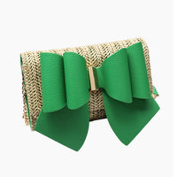 Like Dreams - Women's Bonnie Straw Wallet Bowtie Crossbody Bag