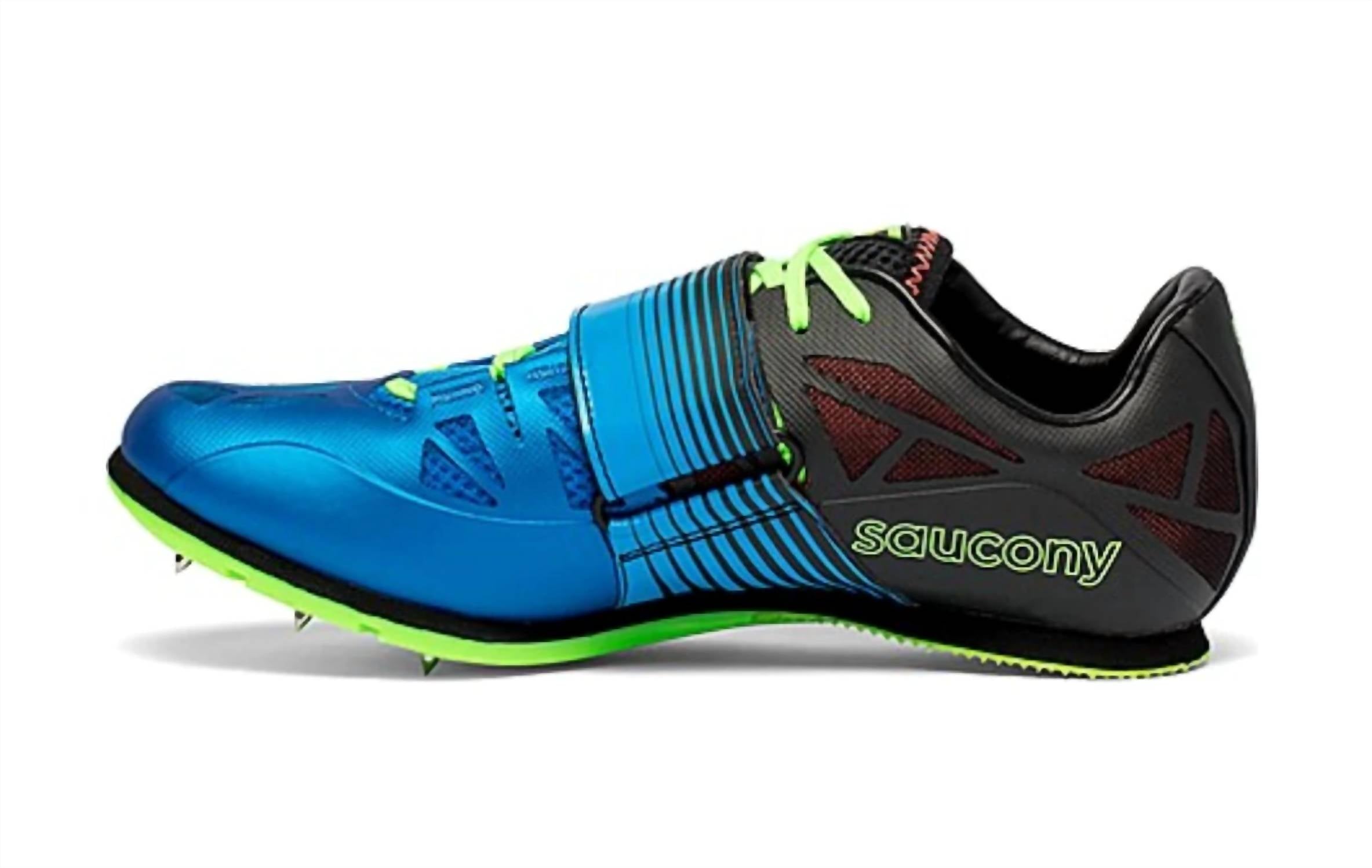 SAUCONY Men's Soarin J2 Shoes in blue lime - men's shoe - alternate view