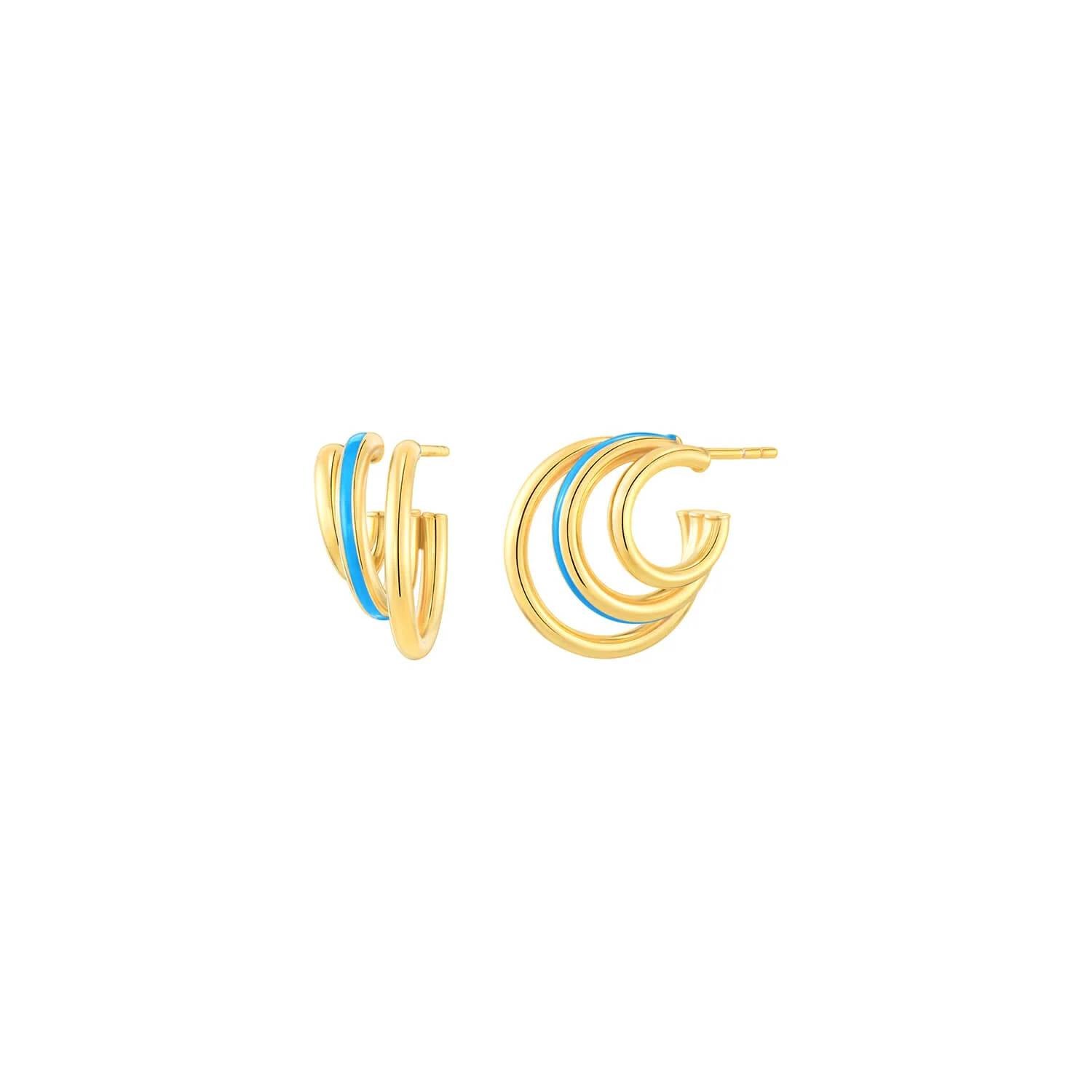 Gold & Honey - Women's Enamel Triple Hoop Earrings