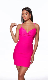 Alyce Paris - Cowl Neck Short Dress