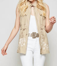 Andree By Unit - Linen Vest With Embroidered Details