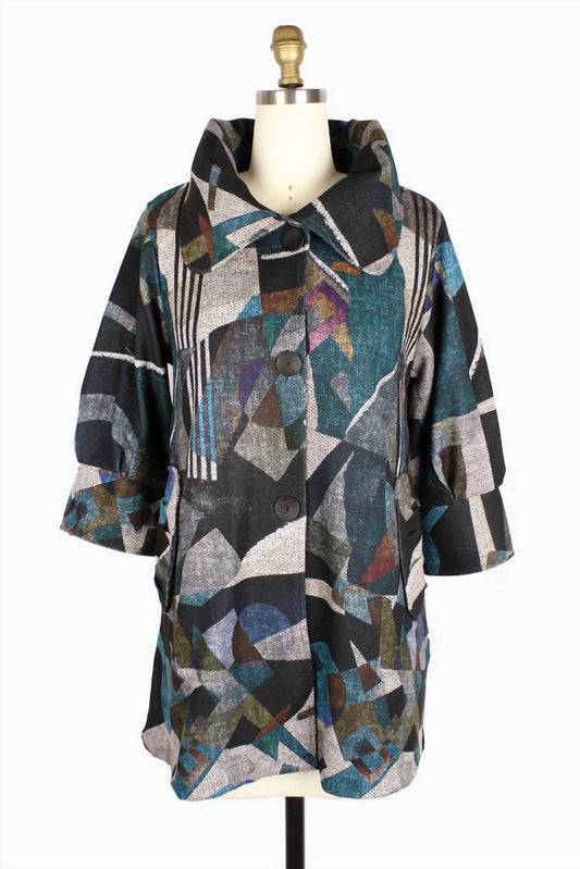 Damee - Women's Overlay Art Swing Coat