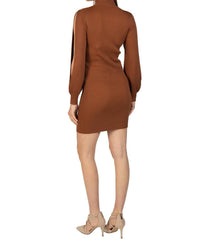 Love Token - Bubble Sleeve Knit Mini Dress