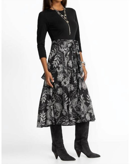 Johnny Was - MIXED MEDIA WRAP TIE DRESS