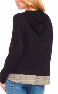 Karen Kane - Charli Contrast Embellished Hem Hoodie