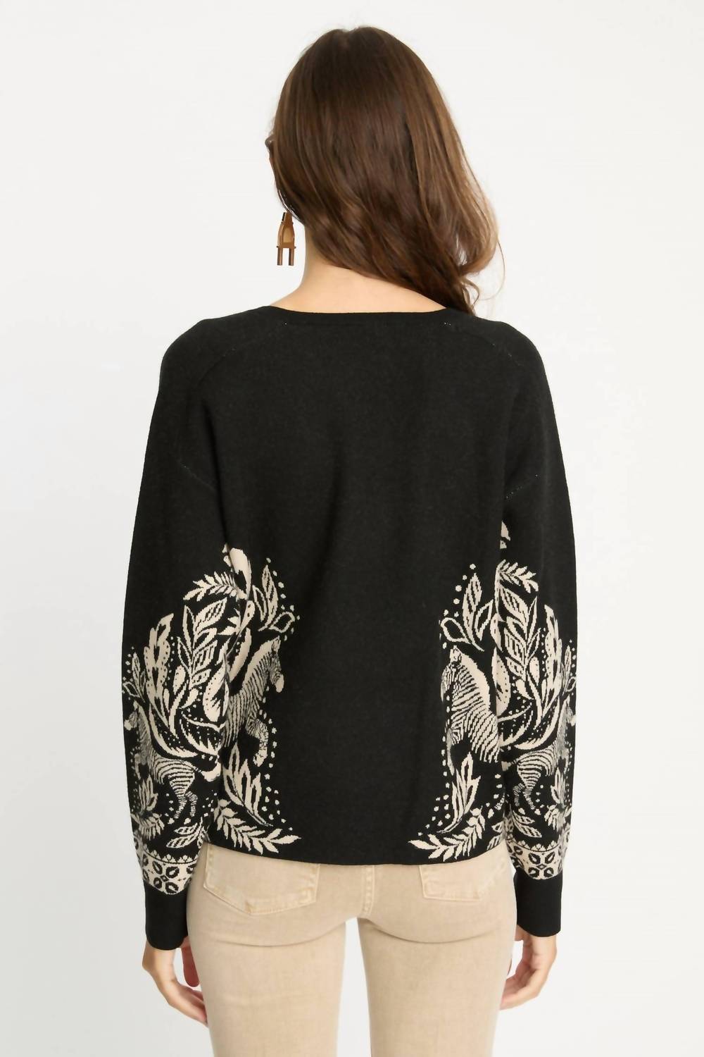 CABALLERO Krista Sweater in zebra fern - women's sweater - detail view