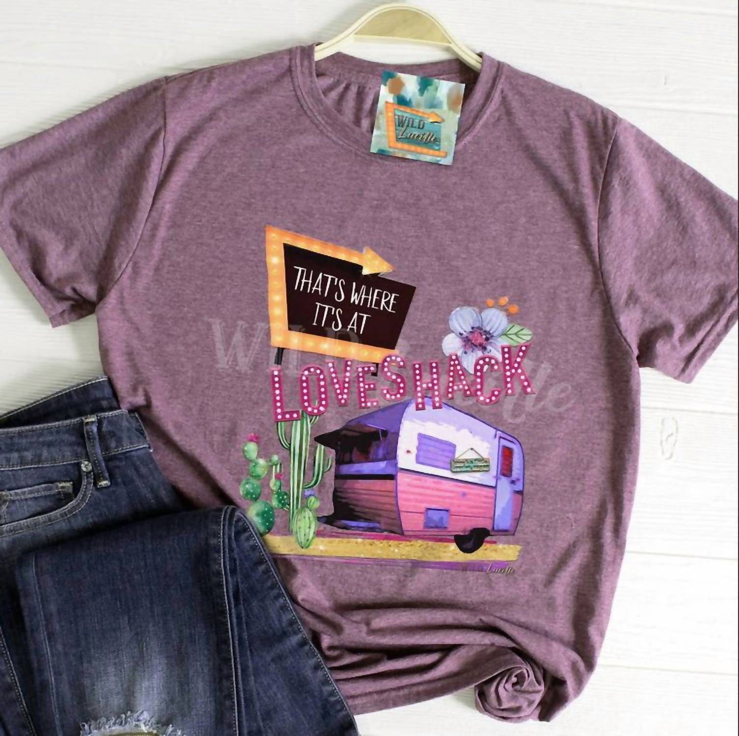 Wild Lucille - Women's Love Shack Graphic Tee Shirt