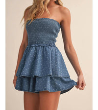 Klesis - Kinsley Polkadot Smocked Ruffled Romper