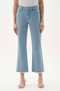 Joseph Ribkoff - Cotton Denim Stripe Print Straight Jeans